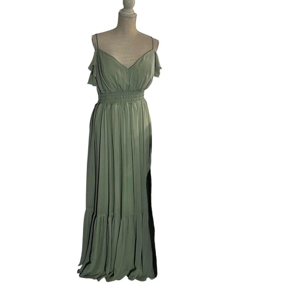 Morilee by Madeline Gardner Sage green Chic Midi Dress